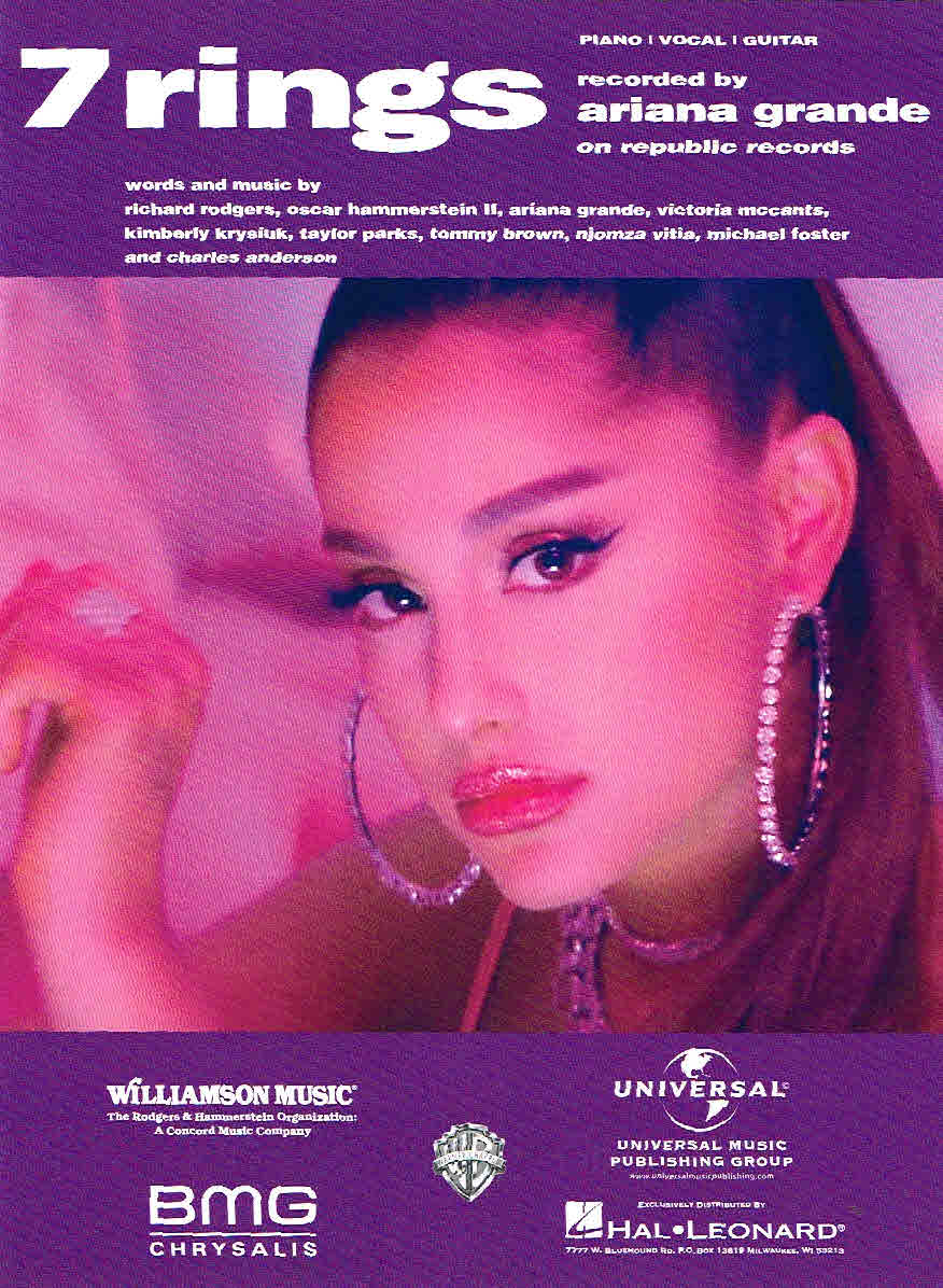 7 rings by Ariana Grande for Piano - Vocal - Guitar (HL00292851) - Afbeelding 1 van 1