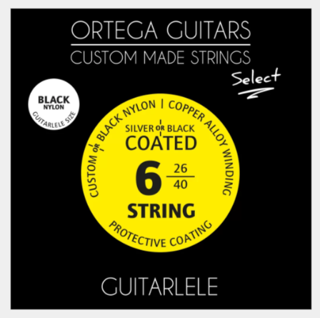 Ortega Guitarlele 6 String Set - Black Nylon (GTLSBK) - Picture 1 of 2